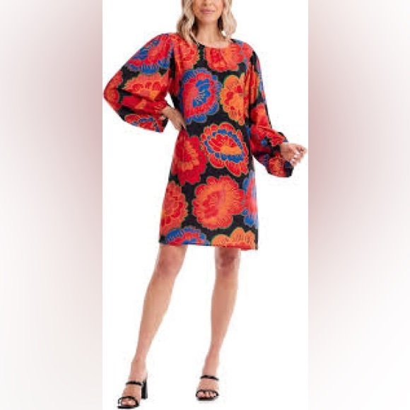 NWT Mud Pie Boutique Bell Sleeve Boho dress size M - Picture 2 of 5